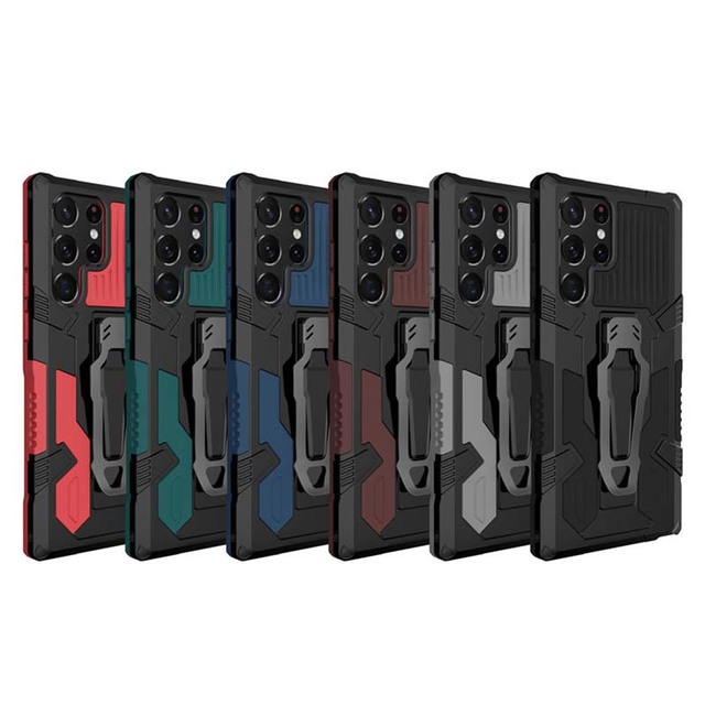 Original Anti-Shock Hybrid TPU PC Mobile Phone Case Back Clip Kickstand Waterproof Armor Design for 13 for for S22