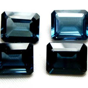 บุษราคัมสีฟ้าของลอนดอนเจียระไนเหลี่ยมเพชรพลอยรูปแปดเหลี่ยมตัดส่งออกคุณภาพหลวมปรับเทียบขนาดอัญมณีบำบัดที่มีค่าสำหรับการทำเครื่องประดับ - Product Image 1