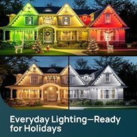 Guirlande lumineuse LED intelligente RGBW avec application, points lumineux, éclairage permanent pour Noël, extérieur, toit, fête, décoration de vacances