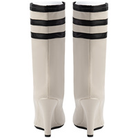 Bottines à bout ouvert pour femmes, à rayures noires, talons compensés hauts, bottes mi-hautes, grande taille 45, sandales d'été à lacets