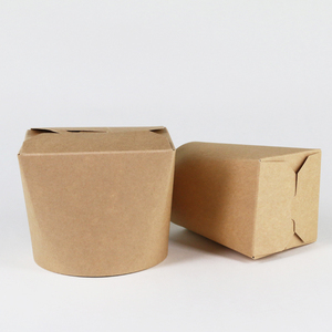 Boîte à nouilles personnalisée en papier kraft brun de qualité alimentaire avec finition brillante ou mate, emballage en gros idéal pour les restaurants - Product Image 2