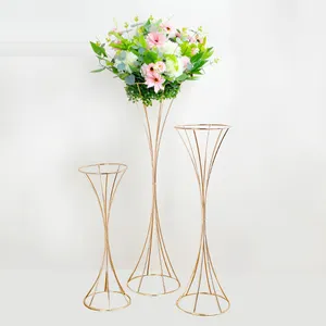 Vàng Kim Loại Hoa Centerpieces Bàn Đám Cưới Hình Học Hoa Trung Tâm Đứng Cho Bàn Tổ Chức Sự Kiện Đảng Sinh Nhật