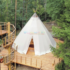 Pyramide imperméable pour l'extérieur Tente de camping indienne Tipi Tente en toile pour adultes Vente - Product Image 5
