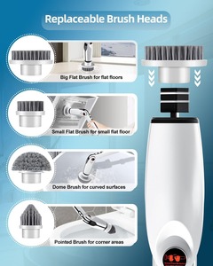 Nuevo Cepillo Eléctrico Giratorio con Mango Largo, 8 Cabezales de Cepillo Reemplazables, 50 kgft, Cepillo Giratorio para Baño y Cocina - Product Image 3