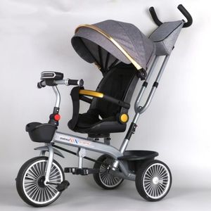 Tricycle pour enfants 4 en 1 / Poignée de poussée amovible - Capote réglable Siège rotatif Tricycle pliable à deux sens pour bébé - Product Image 3
