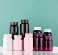 Bouteille personnalisée en PE recyclable pour médicaments et compléments alimentaires, sérigraphiée, avec bouchon à vis, finition brillante, protection contre la lumière