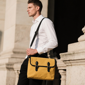 Nhà Sản Xuất Tùy Chỉnh Vải + Da Thật Chéo Cơ Thể Túi Cao Cấp OEM/ODM Người Đàn Ông Của Sling Vai Túi Với Có Thể Điều Chỉnh Dây Đeo Vai - Product Image 2