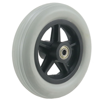 Roue en mousse PU pleine de 6 pouces, pneu en polyuréthane neuf anti-crevaison et sans chambre à air avec roulement à billes pour brouette, chariot et chariot à roulettes