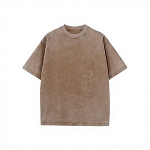 T-shirt unisexe surdimensionné vintage délavé avec logo personnalisé, en coton épais, style streetwear décontracté, OEM - Product Image 4