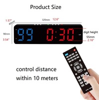 YIZHI Minuterie multifonctionnelle numérique LED Gym Fitness Interval Workouts pour l'intérieur, la maison, le bureau, le yoga, la boxe avec télécommande