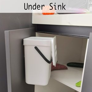 Cubo de Basura de Pared con Tapa Plegable y Diseño que Ahorra Espacio para Puertas de Armarios de Cocina, Baño u Oficina - Product Image 5