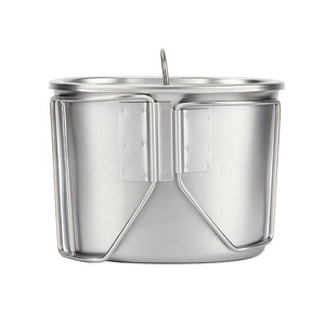 304 in acciaio inox tazza di acqua da campeggio all'aperto pentole da 700ML tazza da mensa marina con supporto - Product Image 4