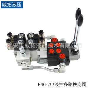 Vanne directionnelle multi-voies à commande électrique P40-2 pour systèmes hydrauliques avec raccord à filetage interne - Product Image 1