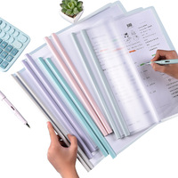 Porte-documents coulissant couleur Morandi, avec barre de glissement en forme de goutte d'eau, en plastique épaissi, pour rapports et dossiers, idéal pour le bureau et l'école