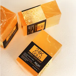 ailke 100% natural organic collagen 24K gold foil amino acid anti-aging handmade whitening soap