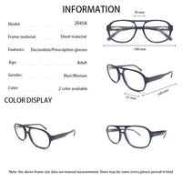 Lunettes tendance 2025, monture carrée rétro en acétate, double pont, grande monture pour lunettes optiques décoratives pour hommes et femmes