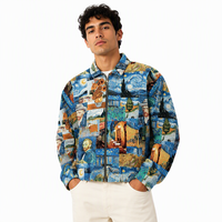 Veste bomber pour homme, sur mesure, de qualité supérieure, impression Van Gogh, fermeture éclair, style streetwear, décontracté, vintage