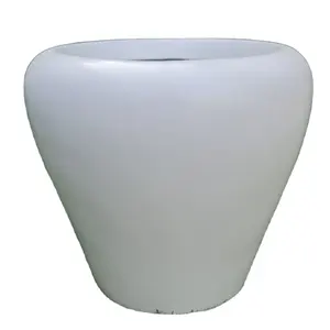 White FRP Planter round Apple Shape Classic Rounded garden plant pot planter used at hotel, homes, flower pot vase offices malls