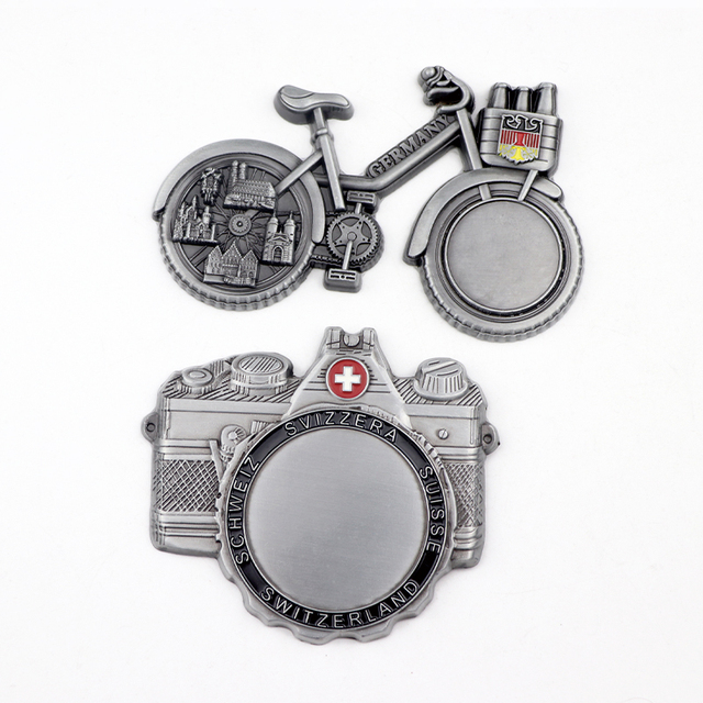 ODM OEM Custom Design Logo Zinc Alloy Metal Refrigerator Magnet Germany Switzerland Souvenir Fridge Magnet
