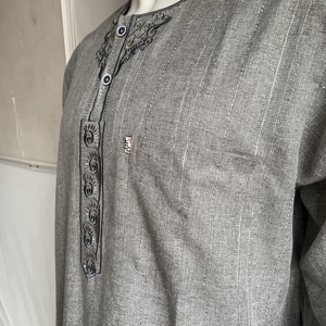 Qamis Islamique Marocain pour Hommes – Robe de Prière Kaftan Djellaba Brodé à Manches Longues <span class=keywords><strong>Tenue</strong></span> Aïd Mariage <span class=keywords><strong>Ramadan</strong></span> - Product Image 5