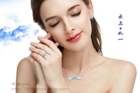 LT-169 925 bague en argent Sterling bleu nuage de bon augure bague d'ouverture femme version coréenne de bague nuage créative personnalisée