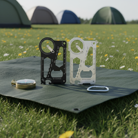 LFEDC Edc Outil multifonction en acier inoxydable 420 pour la survie en plein air, outil de défense personnelle, porte-cartes de crédit avec règle et couteau