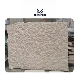 MIYA STONE Grande dalle de calcaire crème avec subtil ton beige pour panneaux muraux de hall moderne et conception de comptoir de réception - Product Image 1