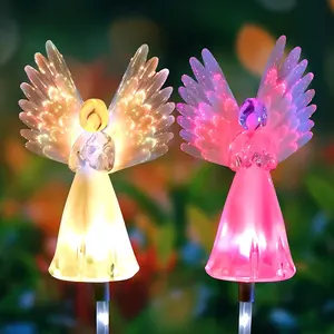 Lumière d'ange solaire pour jardin extérieur Cadeaux de la mère pour réchauffer la maison Décorations de la tombe du cimetière pour maman et femme