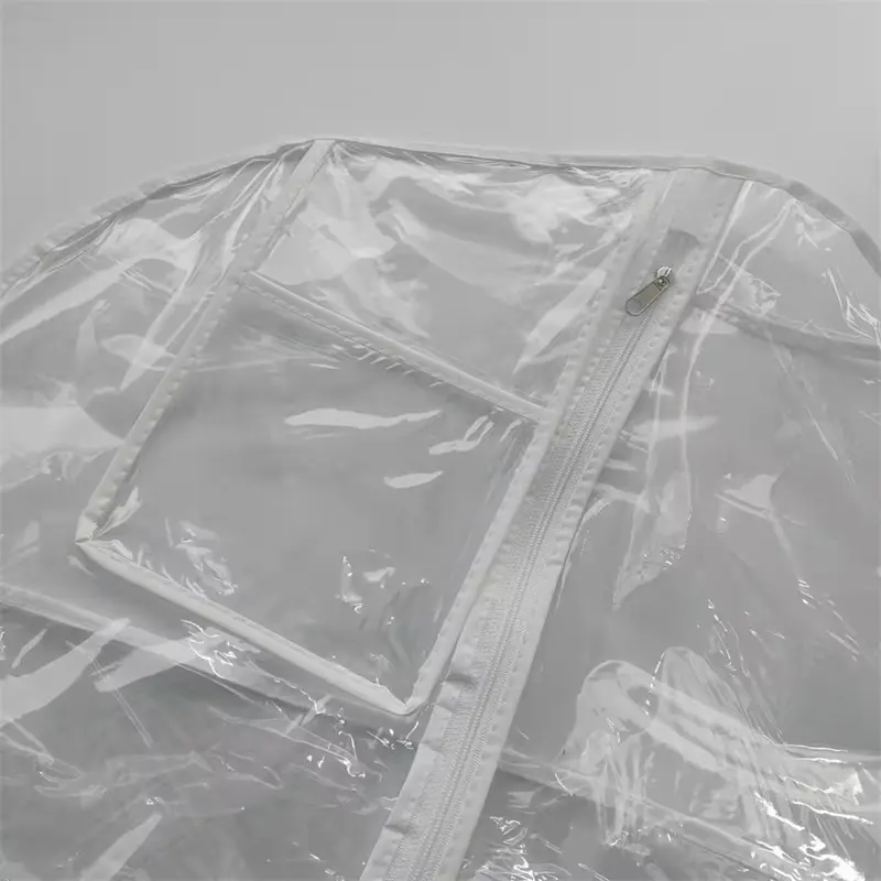 Grosir Cina PVC Plastik Debu Tas Pengantin Gaun Pengantin Gaun Malam Gaun Panjang Wanita Tas Pakaian Penutup Ritsleting Portabel