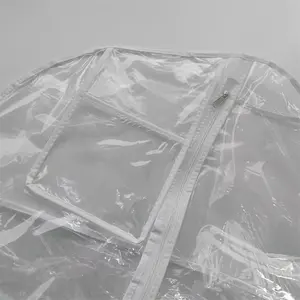 China Wholesale PVC Plastic Dust Bridal Wedding Dress Bag Women's Long Dress Evening Gowns Portable Zip Cover Garment Suit Bags