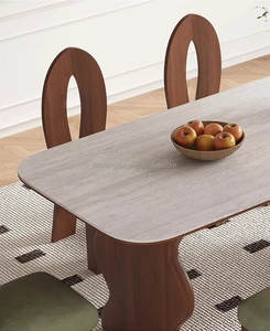 Juego de Mesa y Sillas de Comedor de Madera Maciza de Lujo, Estilo Europeo Moderno, Plegable, Diseño Bauhaus, Muebles Rectangulares para Sala de Estar - Product Image 3