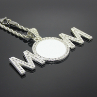 Vente en gros de cadeaux de fête des mères avec cœur vierge pour maman collier à breloques personnalisé bricolage pendentif imprimable vierge collier à sublimation pour fête