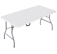 Table de camping pliable portable, table de pique-nique et de barbecue d'extérieur, bureau de camping compact avec poignée de transport