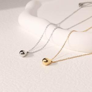 Chris April in Stock 316L <strong>Stainless</strong> <strong>Steel</strong> <strong>Jewelry</strong> New 2025 PVD Gold Plating Retro Mirror Water Drop Pendant Necklace - Product Image 4