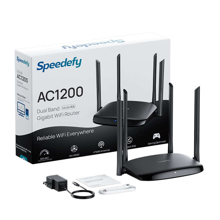 High Power Ac1200 Dual Band Wifi Router Voor Sterk Signaal Ouderlijke Controle Ondersteuning IPv6 Router