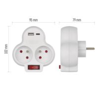 Prise murale électrique française Pheiyon avec interrupteur 2*16A 230V, norme CE ROHS, mise à la terre, adaptateur de prise USB A+C 2 sorties pour la maison