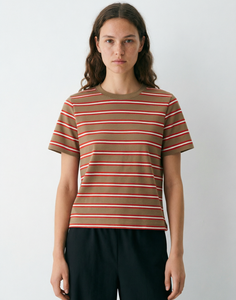 <span class=keywords><strong>T</strong></span>-<span class=keywords><strong>shirt</strong></span> en coton bicolore personnalisé, pull rayé classique à col rond pour <span class=keywords><strong>femme</strong></span>, tricot double face doux, haut d'é<span class=keywords><strong>t</strong></span>é décontracté et respirant - Product Image 2