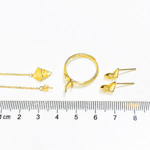 S925 <b>Silver</b> DIY Pearl Accessories <b>Adjustable</b> Ring with Bamboo <b>Bracelet</b> and 8-10mm Round Beads 1609Necklaces - Product Image 4