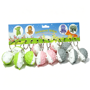 <span class=keywords><strong>Porte</strong></span>-clés LED en plastique en forme de hérissons amusants avec son et lumière, souvenir léger - Product Image 5