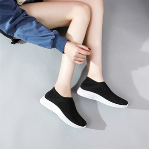 Mocassins en maille tricotée pour <span class=keywords><strong>femme</strong></span>, chaussures <span class=keywords><strong>de</strong></span> Tennis, <span class=keywords><strong>de</strong></span> course, <span class=keywords><strong>de</strong></span> marche, solides, en tissu <span class=keywords><strong>de</strong></span> coton EVA, <span class=keywords><strong>de</strong></span> haute qualité, nouvelle collection - Product Image 2