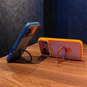 Coque de téléphone portable magnétique mate antichoc en PC avec support pour iPhone 17 Air 16 15 14 Pro Max, étui robuste en TPU avec support intégré - Product Image 4
