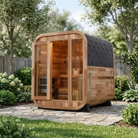 Outdoor Holz-Saunakabine aus Western Red Cedar, Gartensauna nach Maß, Infrarot-Saunaraum für den Hinterhof