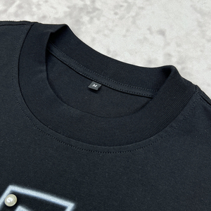 T-shirt de streetwear personnalisé de luxe pour homme, 100% coton, imprimé perle, t-shirts surdimensionnés, col rond, t-shirt court et ample pour homme - Product Image 3