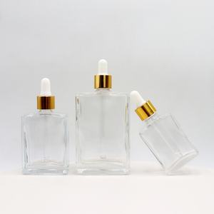 Envase Rectangular Cuadrado Esmerilado Personalizado de Lujo de 15ml 30ml 50ml 100ml con Cuello Transparente para Suero y Aceite Esencial - Product Image 2