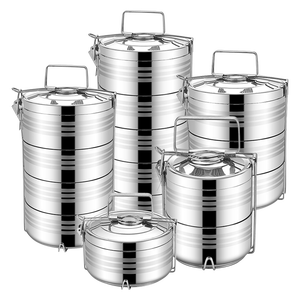 Lonchera de Acero Inoxidable de Gran Capacidad, Cesta de Transporte de Alimentos con Doble Aislamiento, Conservación Térmica para Exteriores - Product Image 6