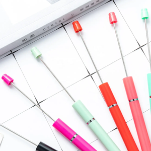 マルチカラーDIYビーズボールペン用プラスチックDIYビジネスノベルティ金属シリコンベアリングジュエリーペンプロモーションボールペン - Product Image 6