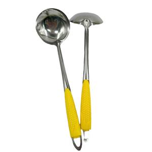 Ensemble d'ustensiles de cuisine en acier inoxydable, cuillère à soupe créative avec poignée colorée, passoire à soupe, pour la maison et les restaurants - Product Image 1