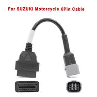 Cable de Diagnóstico OBD2 de Alta Calidad para Motocicletas de 12V, Adaptador de 6 Pines, Conector Hembra, PVC/Plástico Negro, Compatible