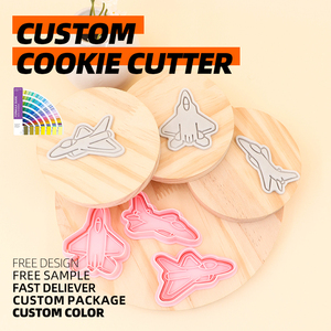 Moule à biscuits en plastique personnalisable pour <span class=keywords><strong>avion</strong></span> de chasse pour enfant DIY Baking Cartoon Shaped Cookie Cutter - Product Image 3