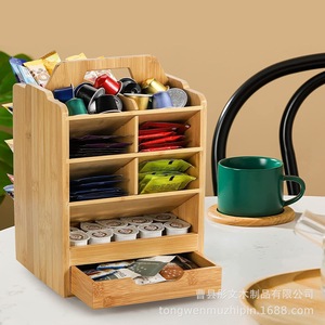 Rotatable Wooden Marker Holder <b>4</b> Layers Desktop Storage Box For <b>Pens</b> Pencils Office Supplies Natural Wood <b>Color</b> - Product Image 2